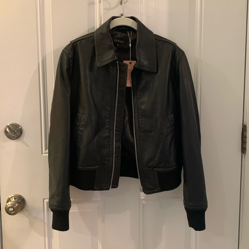 Quince Black Leather Jacket